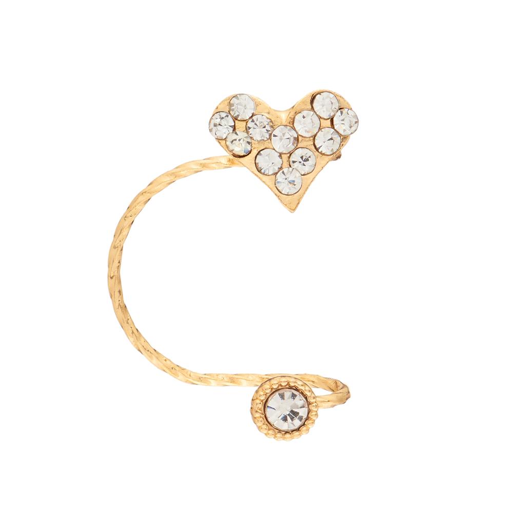 Urthn Gold Plated Austrian Stone Earr Cuff - 1310408A