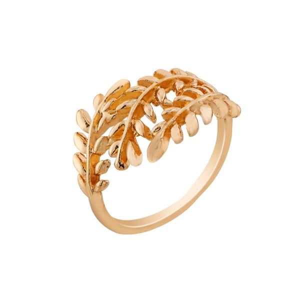 Urthn Leaf Design Gold Plated Ring - 1501819B_19