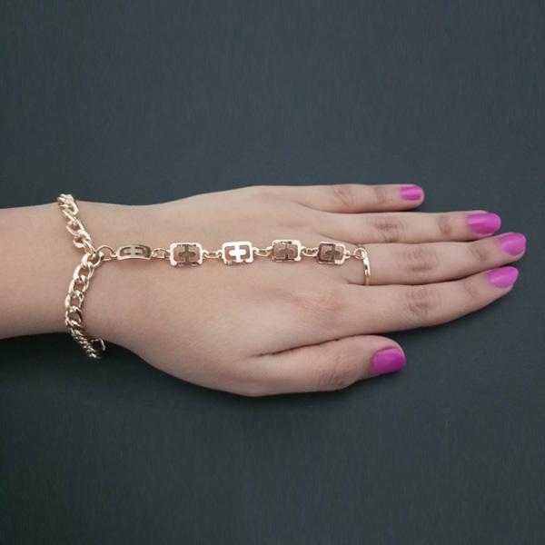 Urthn Gold Plated Chain Hand Harness - 1502363