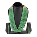 Urthn Green Beads Statement Necklace Set - 1111603B