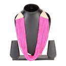 Urthn Pink Beads Statement Necklace Set - 1111603D
