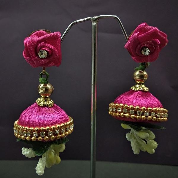 Urthn Floral Thread Jhumki Earrings - 1313440A