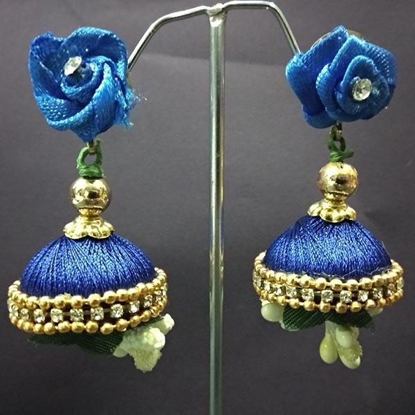 Urthn Floral Thread Jhumki Earrings - 1313440B