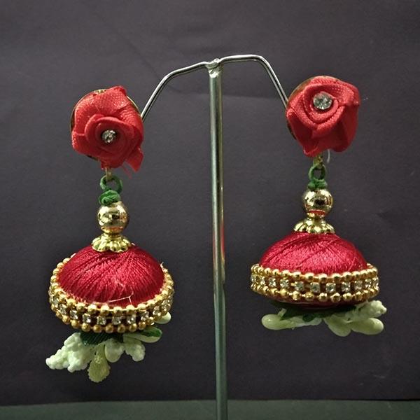 Urthn Floral Thread Jhumki Earrings - 1313440C