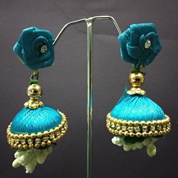 Urthn Floral Thread Jhumki Earrings - 1313440F