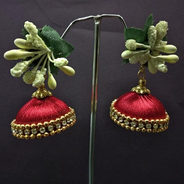 Urthn Floral Thread Jhumki Earrings - 1313441A