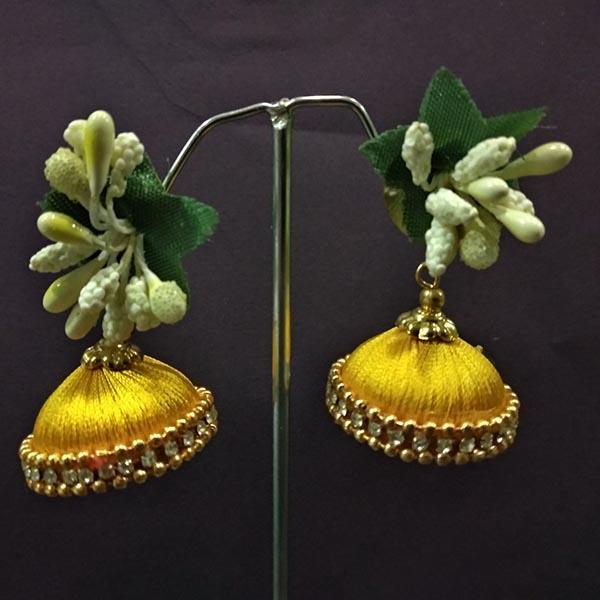 Urthn Floral Thread Jhumki Earrings - 1313441B