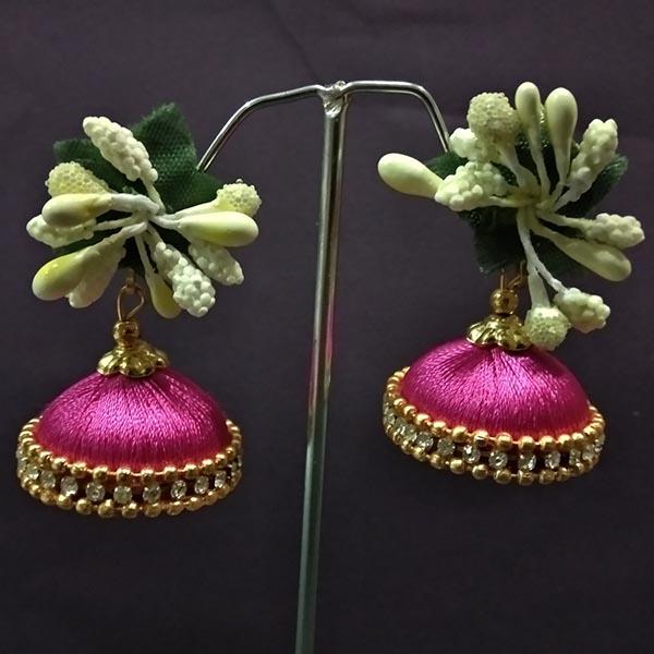 Urthn Floral Thread Jhumki Earrings - 1313441F