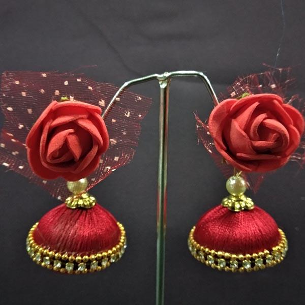 Urthn Floral Thread Jhumki Earrings - 1313442A