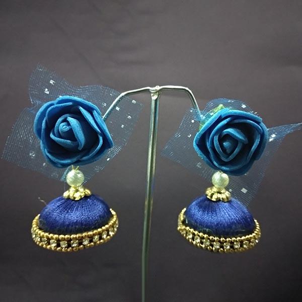 Urthn Floral Thread Jhumki Earrings - 1313442B