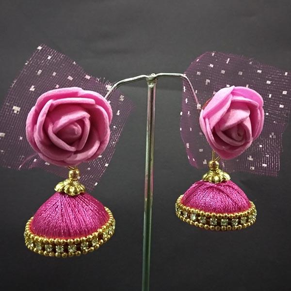 Urthn Floral Thread Jhumki Earrings - 1313442C