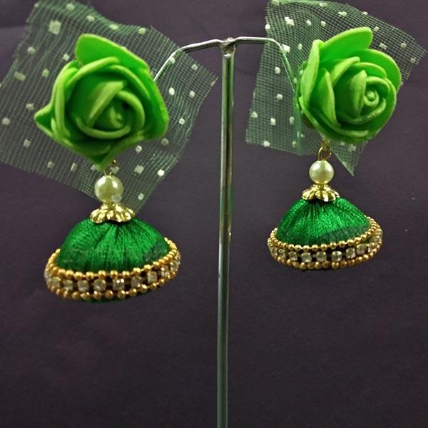 Urthn Floral Thread Jhumki Earrings - 1313442D
