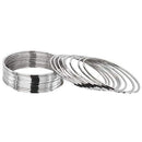 Etnico Silver Oxidized Traditional Plain Bangle Set For Women (ADB158S-a) (Set of 24 Bangles)