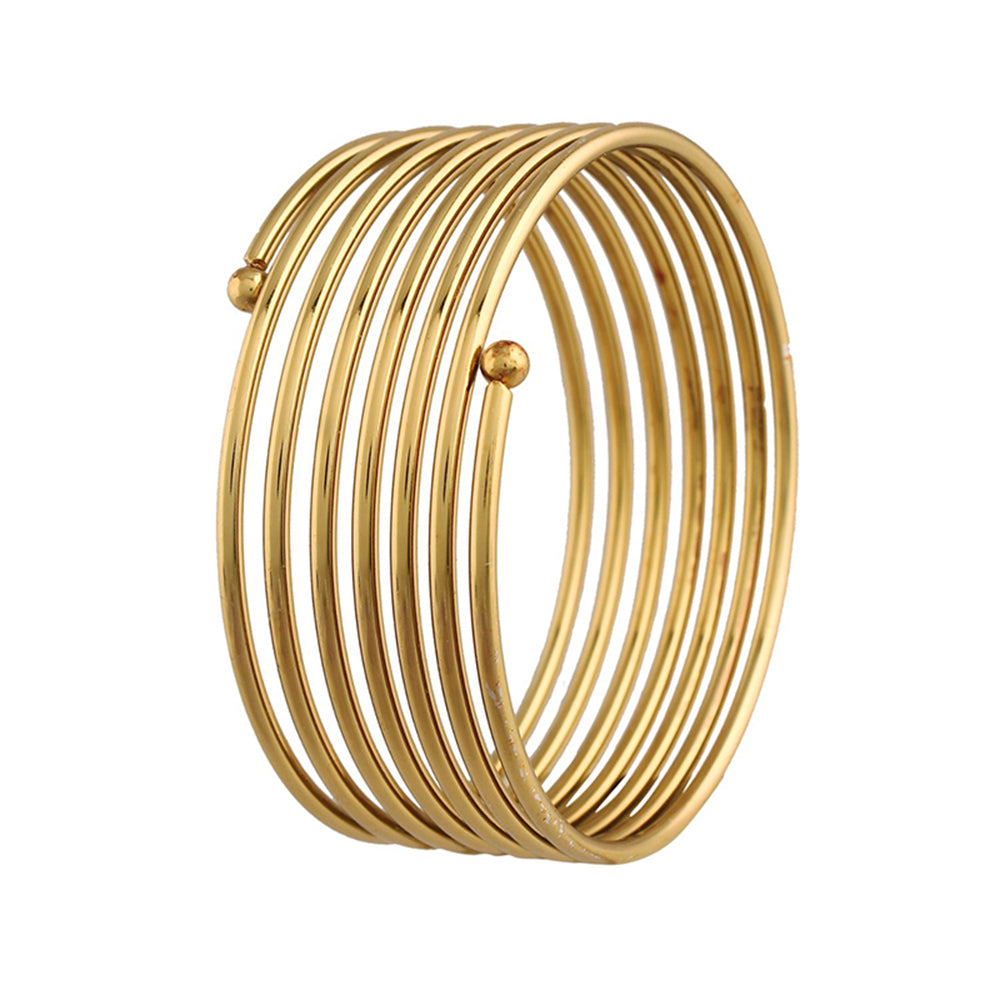 Etnico Gold Plated Spring Kada Bangles for Women (ADB160FL-a)