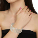 Etnico Rhodium Plated Spring Kada Bangles for Women (ADB160S-b)