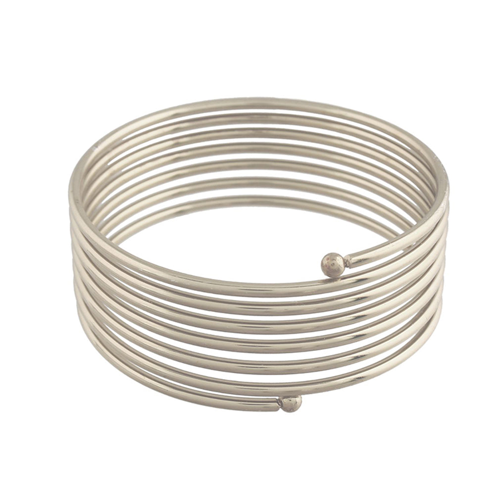 Etnico Rhodium Plated Spring Kada Bangles for Women (ADB160S-b)