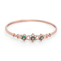 Etnico Rose Gold Plated Cubic Zirconia Bracelet Jewellery for Women & Girls (ADB189G)