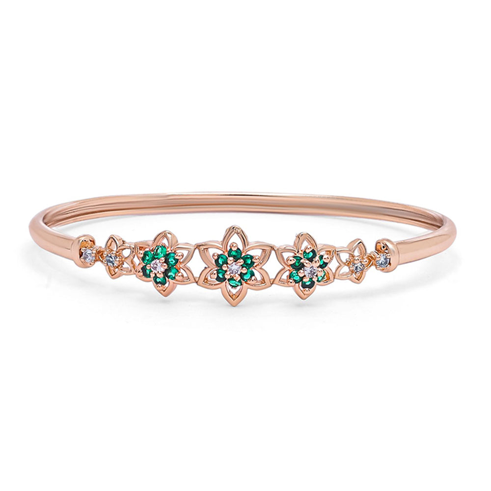 Etnico Rose Gold Plated Cubic Zirconia Bracelet Jewellery for Women & Girls (ADB189G)