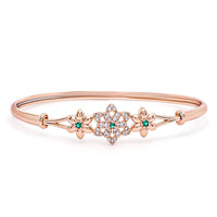 Etnico Rose Gold Plated Cubic Zirconia Bracelet Jewellery for Women & Girls (ADB190G)