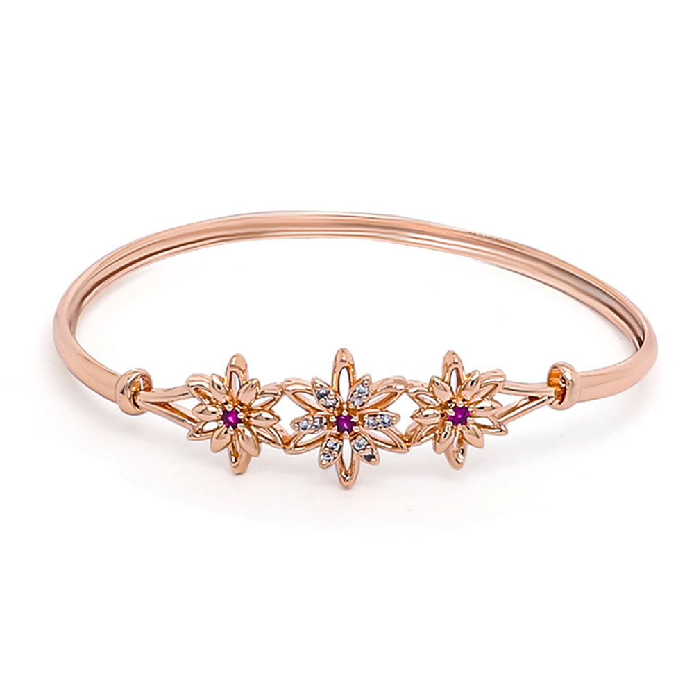 Etnico Rose Gold Plated Cubic Zirconia Bracelet Jewellery for Women & Girls (ADB191Q)