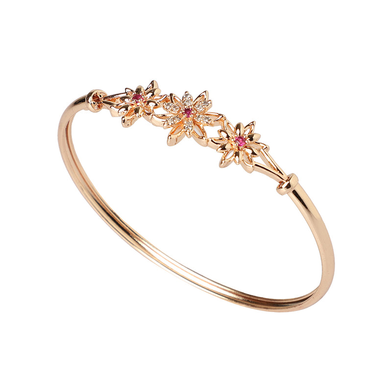 Etnico Rose Gold Plated Cubic Zirconia Bracelet Jewellery for Women & Girls (ADB191Q)