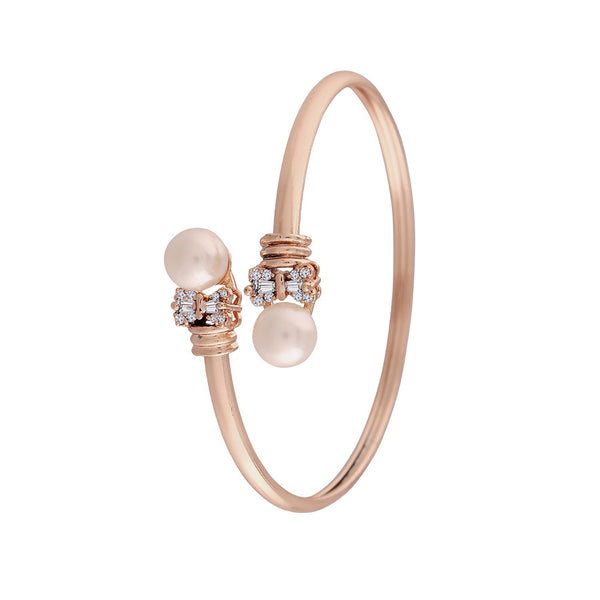Etnico Rose Gold Plated CZ Stone Openable Designer Styles Kada Bangles Bracelets for Women & Girls (ADB210RG)