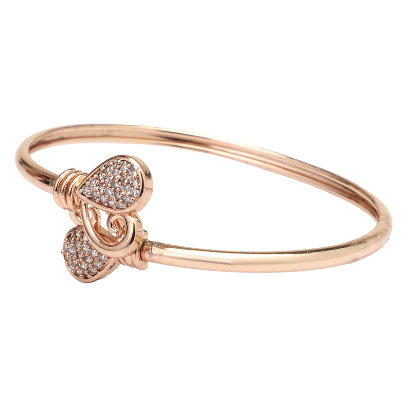 Etnico Rose Gold Plated CZ Stone Openable Designer Styles Kada Bangles Bracelets for Women & Girls (ADB212RG)