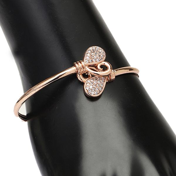 Etnico Rose Gold Plated CZ Stone Openable Designer Styles Kada Bangles Bracelets for Women & Girls (ADB212RG)