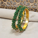 Etnico Gold Plated Traditional Pearl Beaded Bangle Set For Women (ADB314G-a) (Pack of 2)
