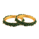 Etnico Gold Plated Traditional Pearl Beaded Bangle Set For Women (ADB314G-a) (Pack of 2)