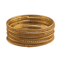 Etnico Gold Plated Traditional Pink Velvet Chuda Bangle Set With Pearl Kada (ADB315Pi-a) (Pack of 1)