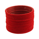 Etnico Gold Plated Traditional Velvet Chuda Bangle Set With Pearl Kada for Women & Girls (ADB316R-a) (Pack of 1) (Red)