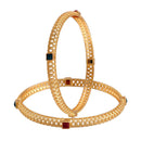 Etnico Gold Plated Traditional Multicolor Stone Studded Bangles For Women/Girls (ADB317MG-a)
