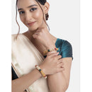 Etnico Gold Plated Traditional Pearl Beaded Bangle Set For Women (ADB319FL-a) (Pack of 2)