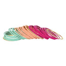 Etnico 18K Gorgeous Traditional Multi Color Plain Metal Velvet Chuda Bangle Set for Women & Girls (ADB329-a) (Set of 48 )