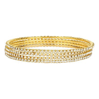 Etnico 18K Gorgeous Traditional Multi Color Plain Metal Velvet Chuda Bangle Set for Women & Girls (ADB329-a) (Set of 48 )