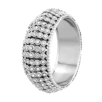 Etnico Silver Plated Intricately Handcrafted Kada Embellished with Stones For Women (ADB425S-a) (Pack of 1)