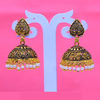 Mahavir Gold Plated White Pearl Jhumki Earrings - AI JUMKHI 1637