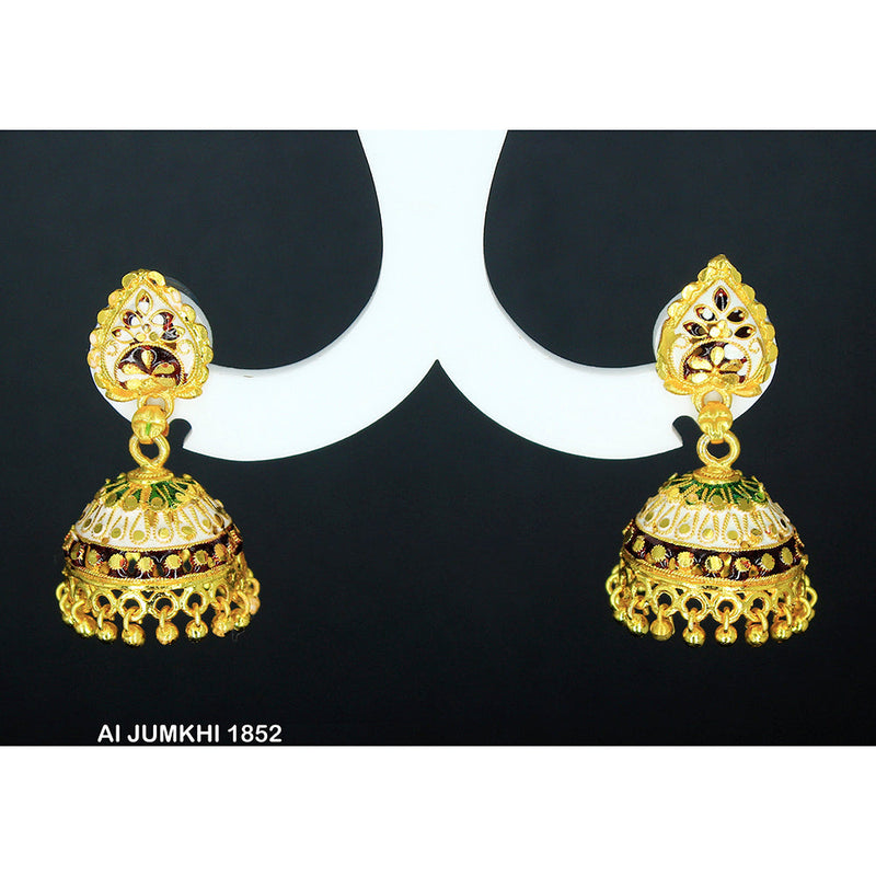 Buy Kollam Supreme Gold Plated Brass Traditional Navy Blue Mango Jimikki  Earrings For Women at Amazon.in