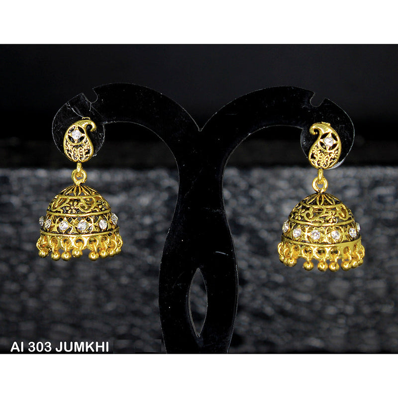 Gold Plated Jhumka Earrings Under Rs.250 Fancy Jimikki Kammal Push Type  J24876 | Jhumka earrings, Traditional jewelry, Jhumka