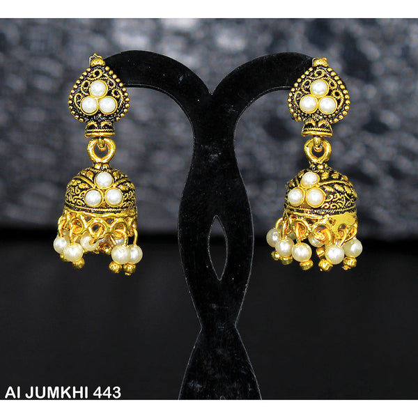 Mahavir Gold Plated Pearl Jhumki Earrings -AI Jumkhi 444