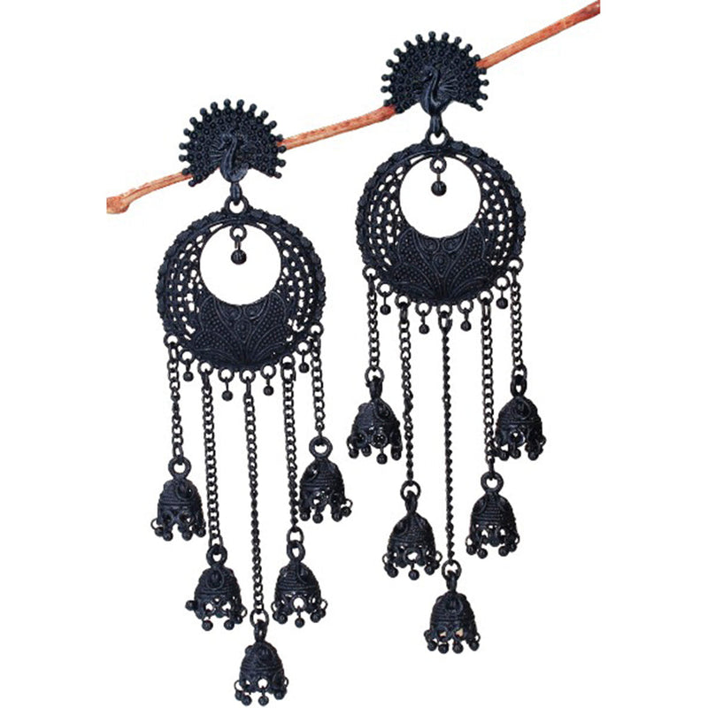 Subhag Alankar Black Attractive Party Earrings Moti Tops Artificial Al