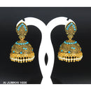 Mahavir Gold Plated Light Blue Stone Jhumki Earrings -AI Jumkhi 1606