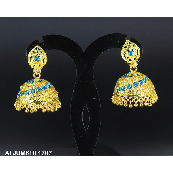 Binni's Wardrobe German silver blue stone jhumka Price in India - Buy  Binni's Wardrobe German silver blue stone jhumka online at undefined