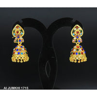 Mahavir Gold Plated Multi Austrian Stone Jhumki Earrings -AI Jumkhi 1715