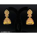 Mahavir Gold Plated Pink  Austrian Stone  Jhumki Earrings -AI Jumkhi 1761