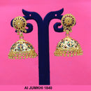 Mahavir Gold Plated Green & Red Meenakari Jhumki Earrings -AI Jumkhi 1840