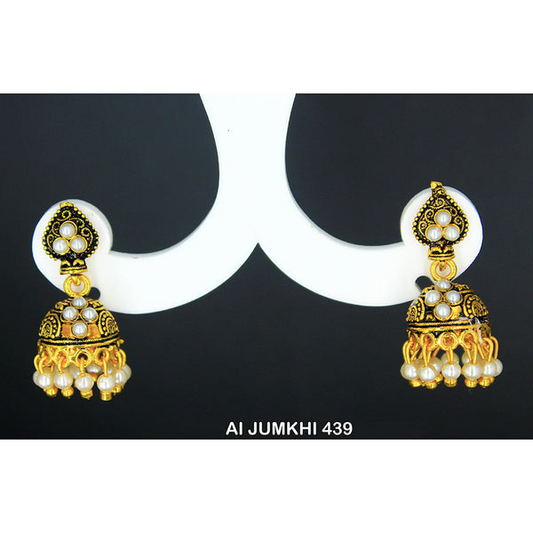 Mahavir Gold Plated Pearl Jhumki Earrings -AI Jumkhi 439