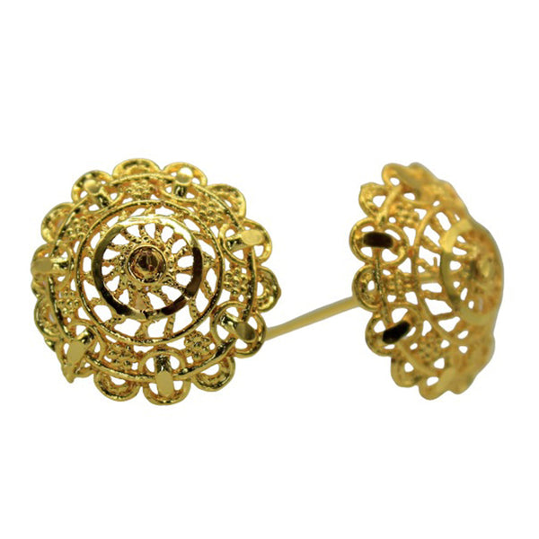 Mahavir Gold Plated Stud Earrings