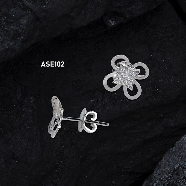 Ashtahnika AD Stone 925 Sterling Silver Stud Earrings